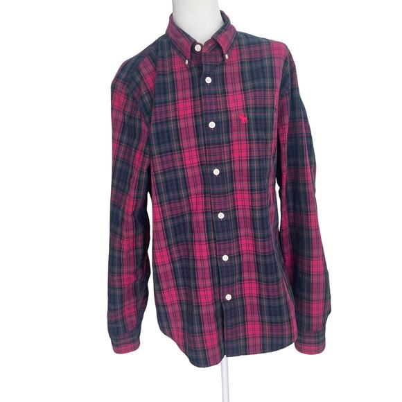 Abercrombie & Fitch Men’s Button-Down Preppy  Plaid Shirt Size Large - Picture 1 of 9